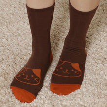 ふくふくにゃんこ シンプルクルーソックス