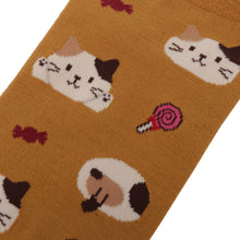 ふくふくにゃんこ 総柄スニーカーソックス