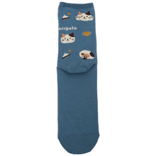 ふくふくにゃんこ 総柄ロークルーソックス