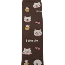 ふくふくにゃんこ 総柄ロークルーソックス