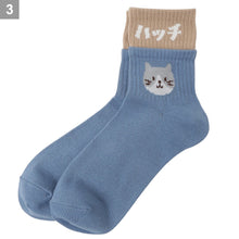 ふくふくにゃんこ レイヤードクルーソックス