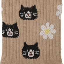 ふくふくにゃんこ リッチェル花柄クルーソックス