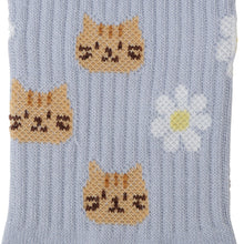 ふくふくにゃんこ リッチェル花柄クルーソックス