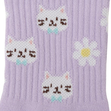 ふくふくにゃんこ リッチェル花柄クルーソックス
