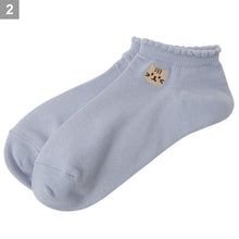 ふくふくにゃんこ 刺繍メロウスニーカーソックス