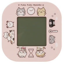 ふくふくにゃんこ デジタル回転クロック
