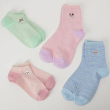 ふくふくにゃんこ ミックスカラースニーカーソックス