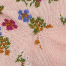 ふくふくにゃんこ 花柄刺繍ソックス