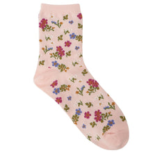 ふくふくにゃんこ 花柄刺繍ソックス
