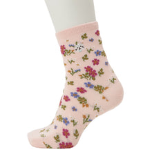 ふくふくにゃんこ 花柄刺繍ソックス