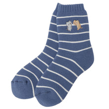 ふくふくにゃんこ 刺繍裏起毛ソックス