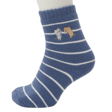 ふくふくにゃんこ 刺繍裏起毛ソックス