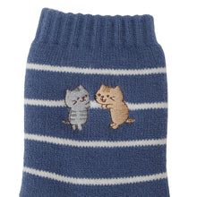 ふくふくにゃんこ 刺繍裏起毛ソックス