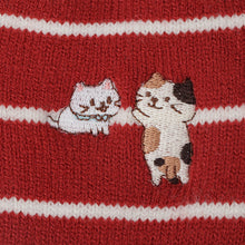 ふくふくにゃんこ 刺繍裏起毛ソックス