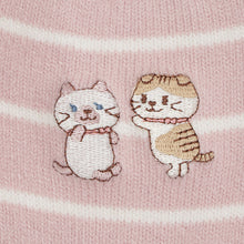 ふくふくにゃんこ 刺繍裏起毛ソックス