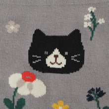 ふくふくにゃんこ 花柄クルーソックス