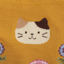 ふくふくにゃんこ 花柄クルーソックス