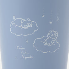 ふくふくにゃんこ ブルーハンドル付きステンレスタンブラー