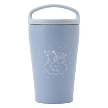 ふくふくにゃんこ ブルーハンドル付きステンレスタンブラー