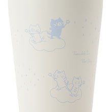 ふくふくにゃんこ ブルーハンドル付きステンレスタンブラー