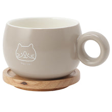 ふくふくにゃんこ 木製ふた付きマグカップ