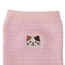 ふくふくにゃんこ ミックスカラークルーソックス