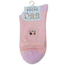 ふくふくにゃんこ ミックスカラークルーソックス