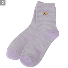 ふくふくにゃんこ ミックスカラークルーソックス