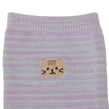 ふくふくにゃんこ ミックスカラークルーソックス