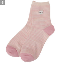 ふくふくにゃんこ ミックスカラークルーソックス