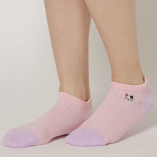 ふくふくにゃんこ ミックスカラースニーカーソックス