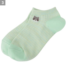 ふくふくにゃんこ ミックスカラースニーカーソックス