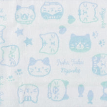 ふくふくにゃんこ フェイス無撚糸フェイスタオル2枚組
