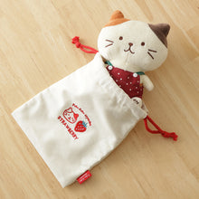 ふくふくにゃんこ いちご巾着ポーチ