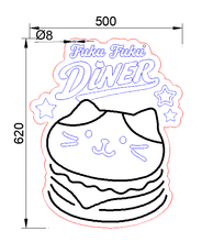 【受注販売】ふくふくにゃんこ ダイナーネオンサイン看板 【WEB限定】