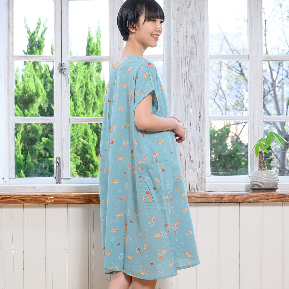 新品)雅姫さん アイスブルー楊柳ワンピース サイズ1 M ワンピース