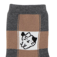 ふくふくにゃんこ ブロック柄パイルソックス
