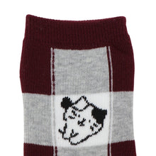  ふくふくにゃんこ ブロック柄パイルソックス
