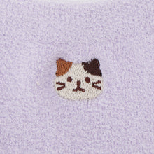  ふくふくにゃんこ 無地刺繍モールソックス

