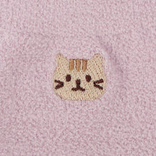  ふくふくにゃんこ 無地刺繍モールソックス
