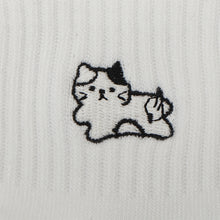  ふくふくにゃんこ ワンポイント 刺繍 アンクル ソックス
