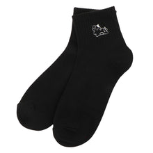  ふくふくにゃんこ ワンポイント 刺繍 アンクル ソックス
