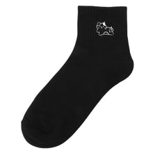  ふくふくにゃんこ ワンポイント 刺繍 アンクル ソックス
