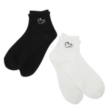  ふくふくにゃんこ ワンポイント 刺繍 アンクル ソックス
