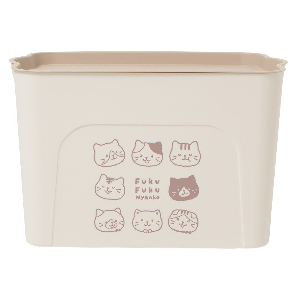 再入荷】ふくふくにゃんこ コロコロフェイスPP収納ケース【Lサイズ