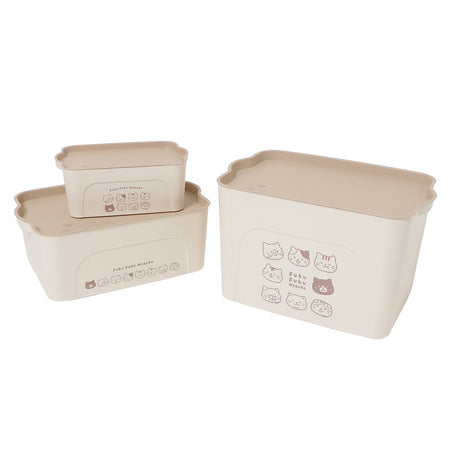 ふくふくにゃんこ コロコロフェイスPP収納ケースセット【WEB限定】