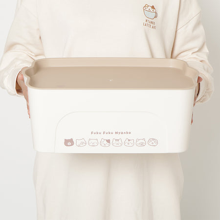 ふくふくにゃんこ コロコロフェイスPP収納ケース【Mサイズ】