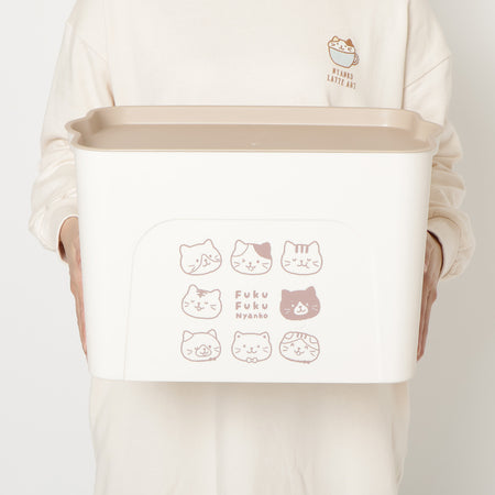 ふくふくにゃんこ コロコロフェイスPP収納ケース【Lサイズ】