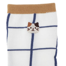  ふくふくにゃんこ ゆるまど刺繍クルーソックス
