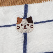  ふくふくにゃんこ ゆるまど刺繍クルーソックス
